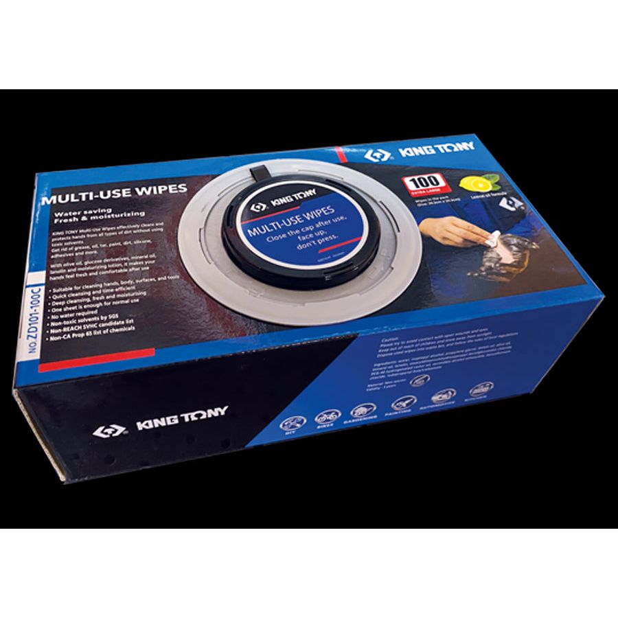 KING TONY Profi-Werkzeuge - Desinfektionstücher 100tlg. ZD101100C