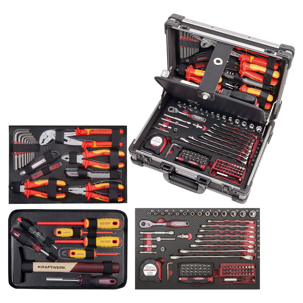 Kraftwerk PRO LINE 1/4" VDE Elektriker-Werkzeugkoffer, 123-tlg