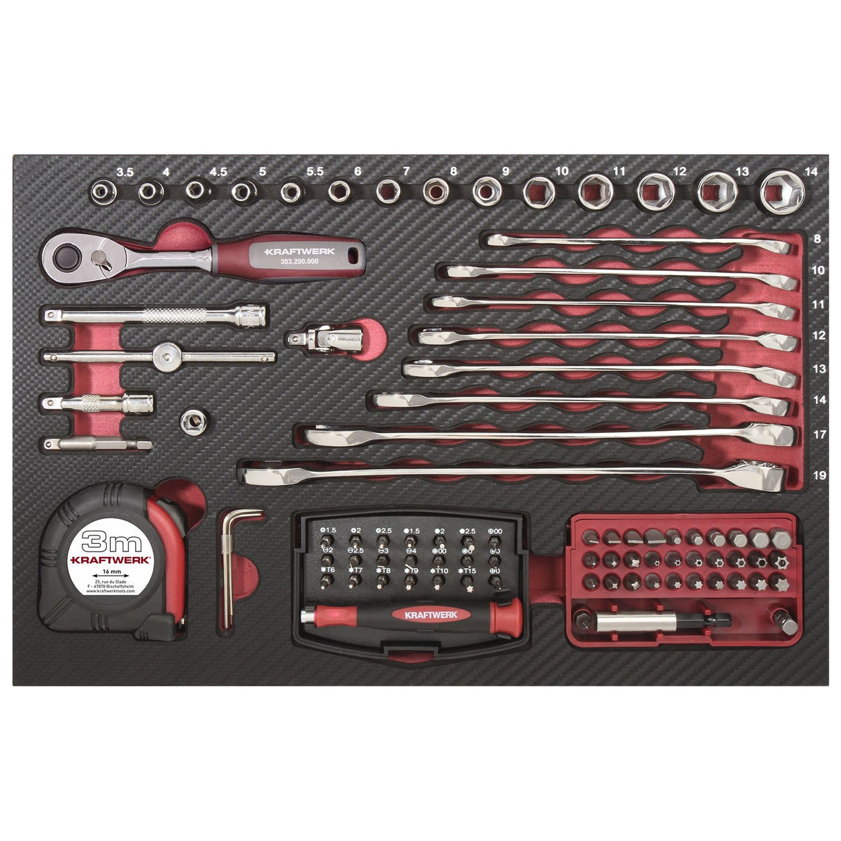 Kraftwerk PRO LINE 1/4" Werkzeugkoffer, 123-tlg