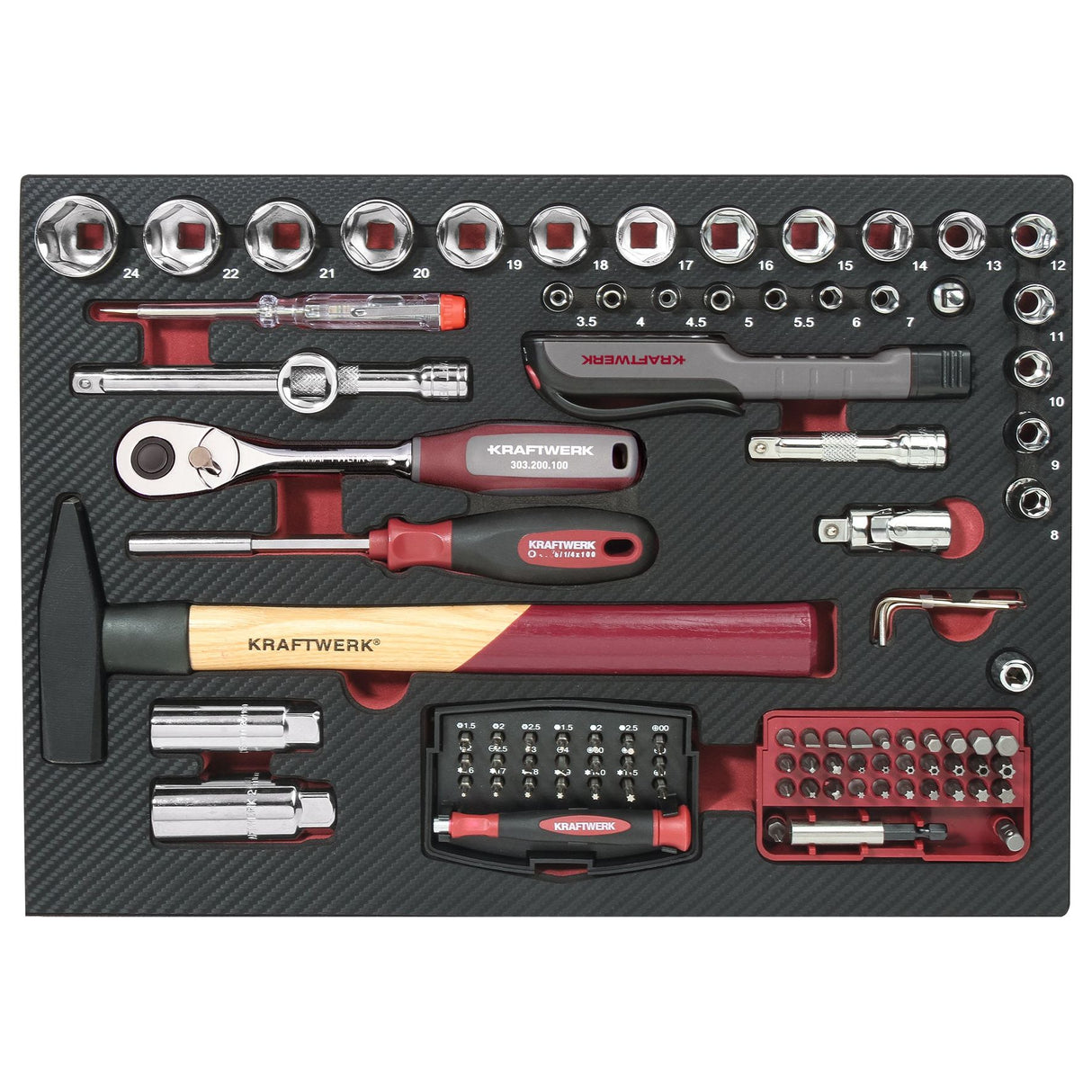 Kraftwerk PRO LINE 1/4" + 3/8" Werkzeugkoffer, 151-tlg