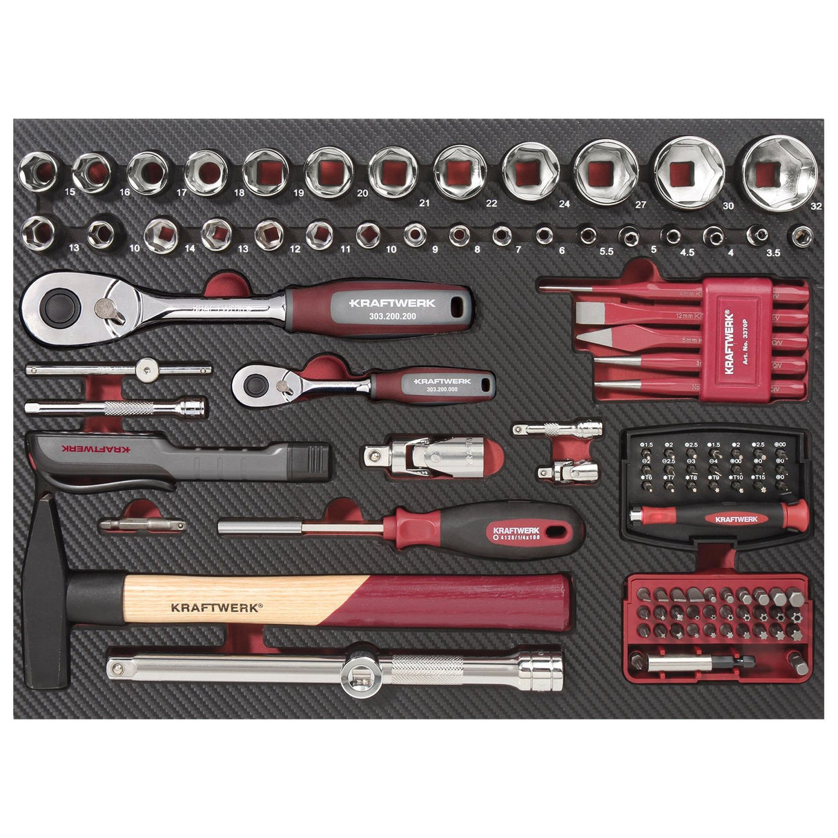 Kraftwerk PRO LINE 1/4" + 1/2" Werkzeugkoffer, 263-tlg