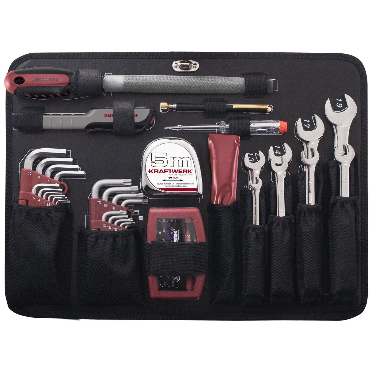 Kraftwerk PRO LINE 1/4" + 1/2" Werkzeugkoffer mit Akku-Bohrschrauber von Bosch, 264-tlg