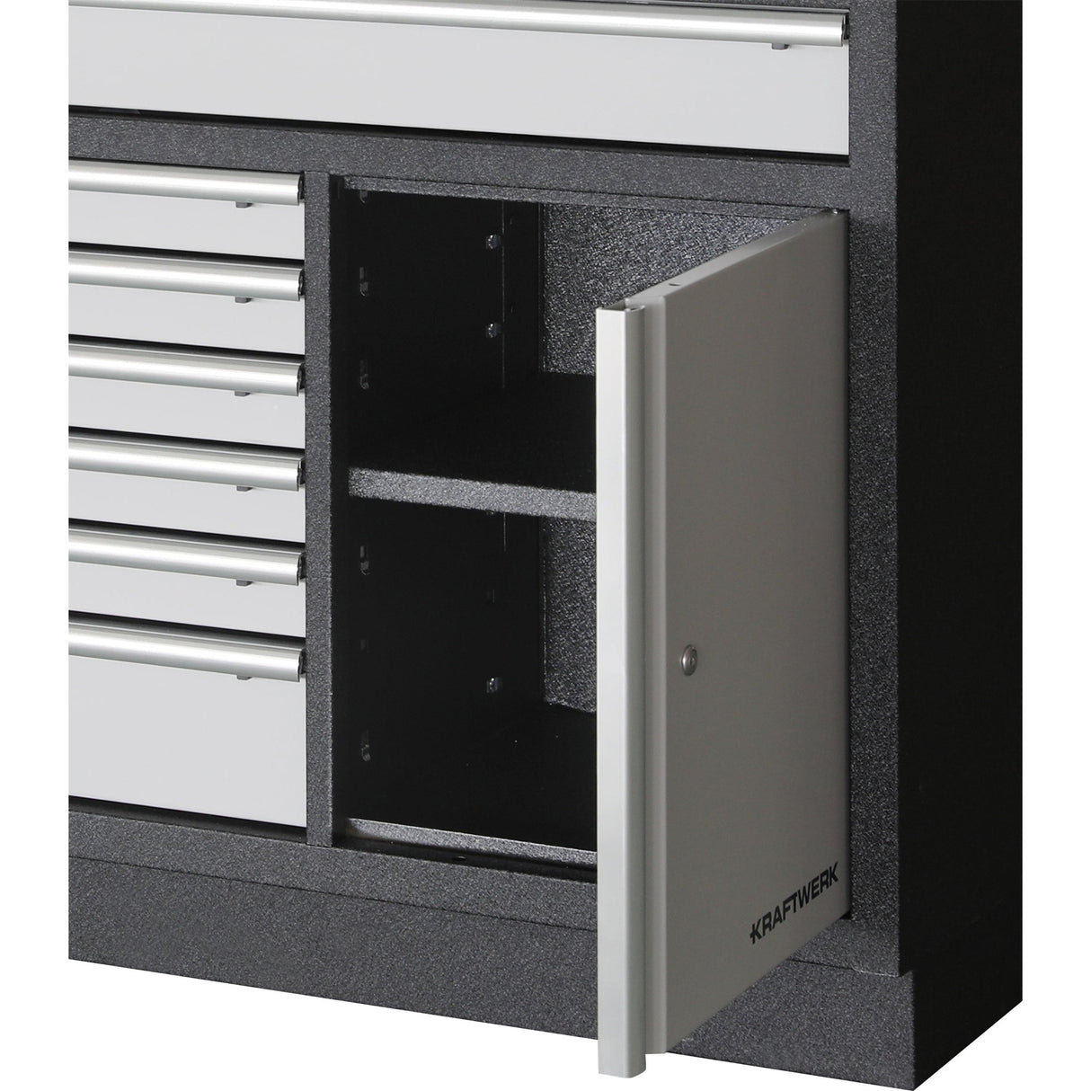 Kraftwerk Mobilio Werkstatteinrichtung, Werkbank Unterschrank breit mit 7 Schubladen und 1 Schrank