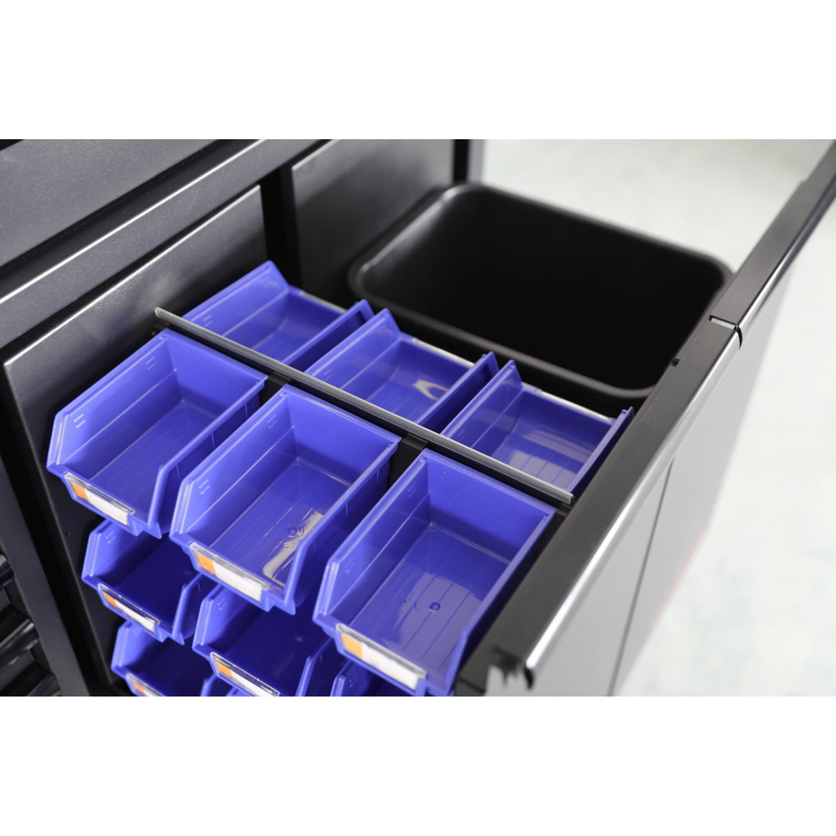 Kraftwerk Mobilio Werkstatteinrichtung, Werkbank Black Edition Unterschrank breit 7 Schubladen und 2 Auszüge Schwarz