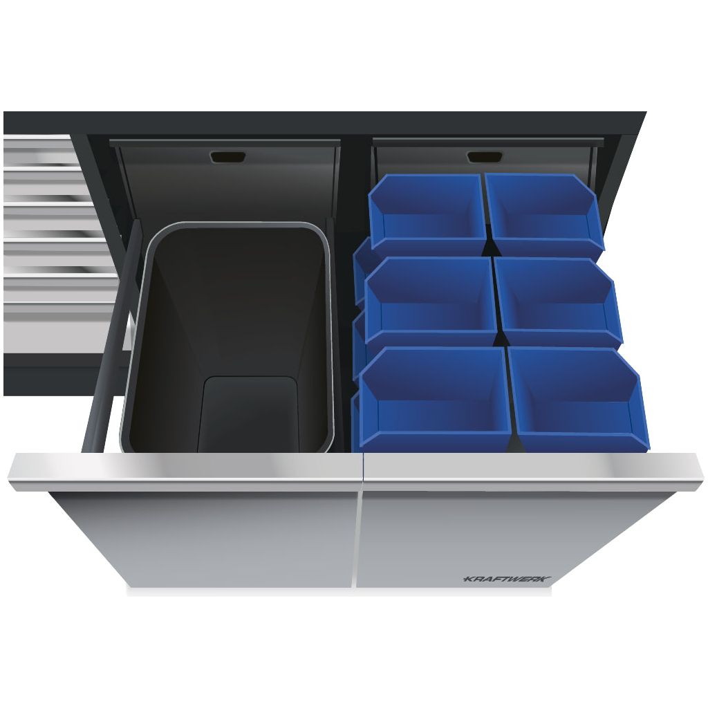 Kraftwerk Mobilio Werkstatteinrichtung, Werkbank Unterschrank breit 7 Schubladen und 2 Auszüge