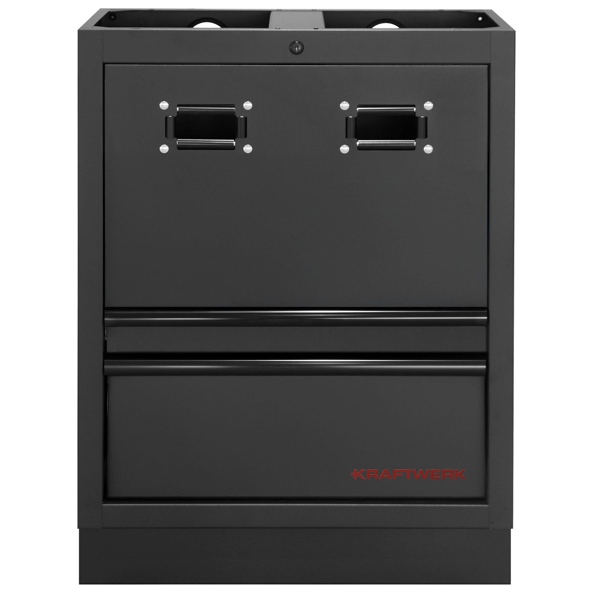 Kraftwerk Mobilio Werkstatteinrichtung, Werkbank Black Edition Unterschrank für Kabel- und Schlauchaufroller