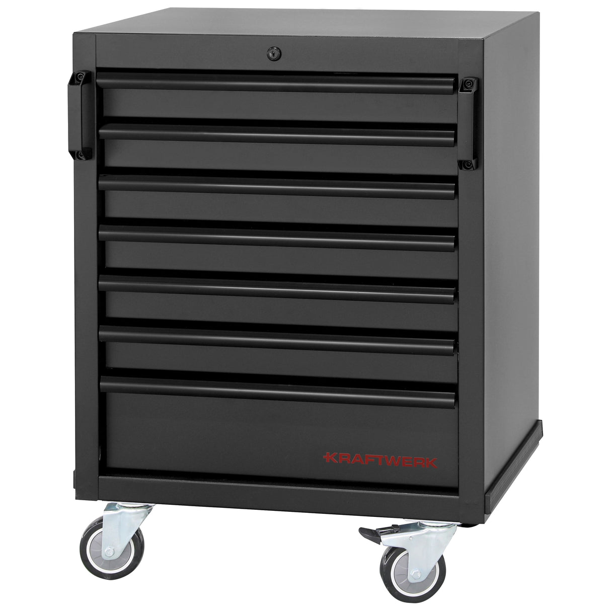 Kraftwerk Mobilio Werkstatteinrichtung, Werkbank SANITORY Black Edition 4er Kombi mit 9 Schubladen, 4 Schränken, Unterschrank-Werkstattwagen