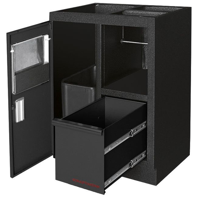 Kraftwerk Mobilio Werkstatteinrichtung, Werkbank Black Edition 4er Kombi mit 9 Schubladen, 4 Schränken, Unterschrank-Werkstattwagen