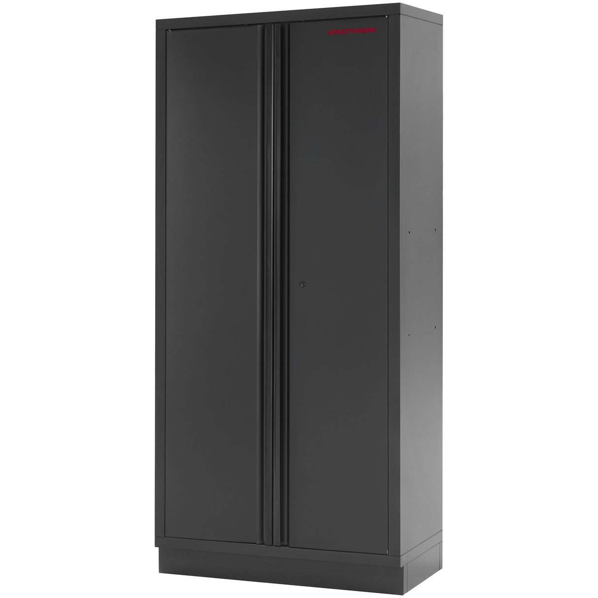 Kraftwerk Mobilio Werkstatteinrichtung, Werkbank Black Edition 6er Kombi, 17 Schubladen, 7 Schränke, Vierkant-Lochwand, Arbeitsplatte Buche Multiplex