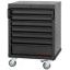 Kraftwerk Mobilio Werkstatteinrichtung, Werkbank Black Edition 4er Kombi, 9 Schubladen, 2 Schränke, Unterschrank-Werkstattwagen, Vierkant-Lochwand