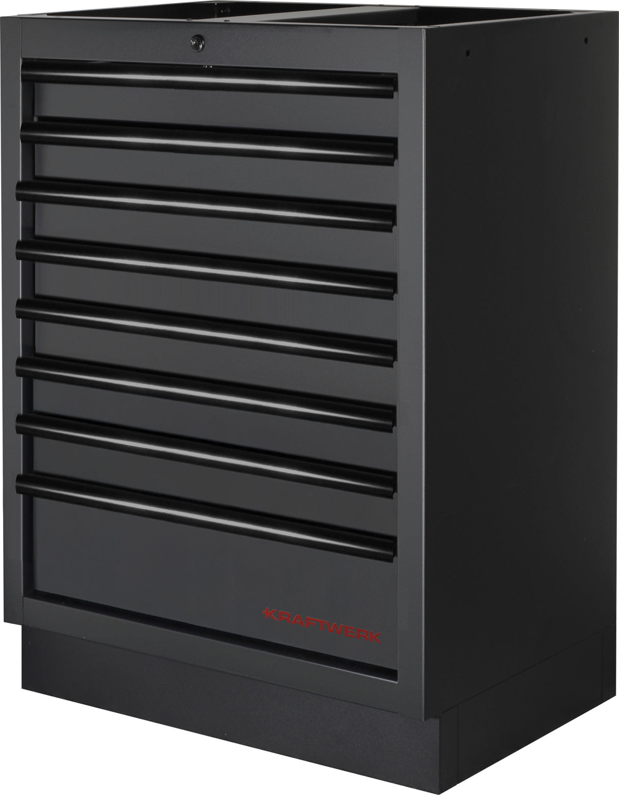 Kraftwerk MOBILIO 4-Element-Schrankwand mit Vierkantlochwand – freistehend - KW-3964K-BLK