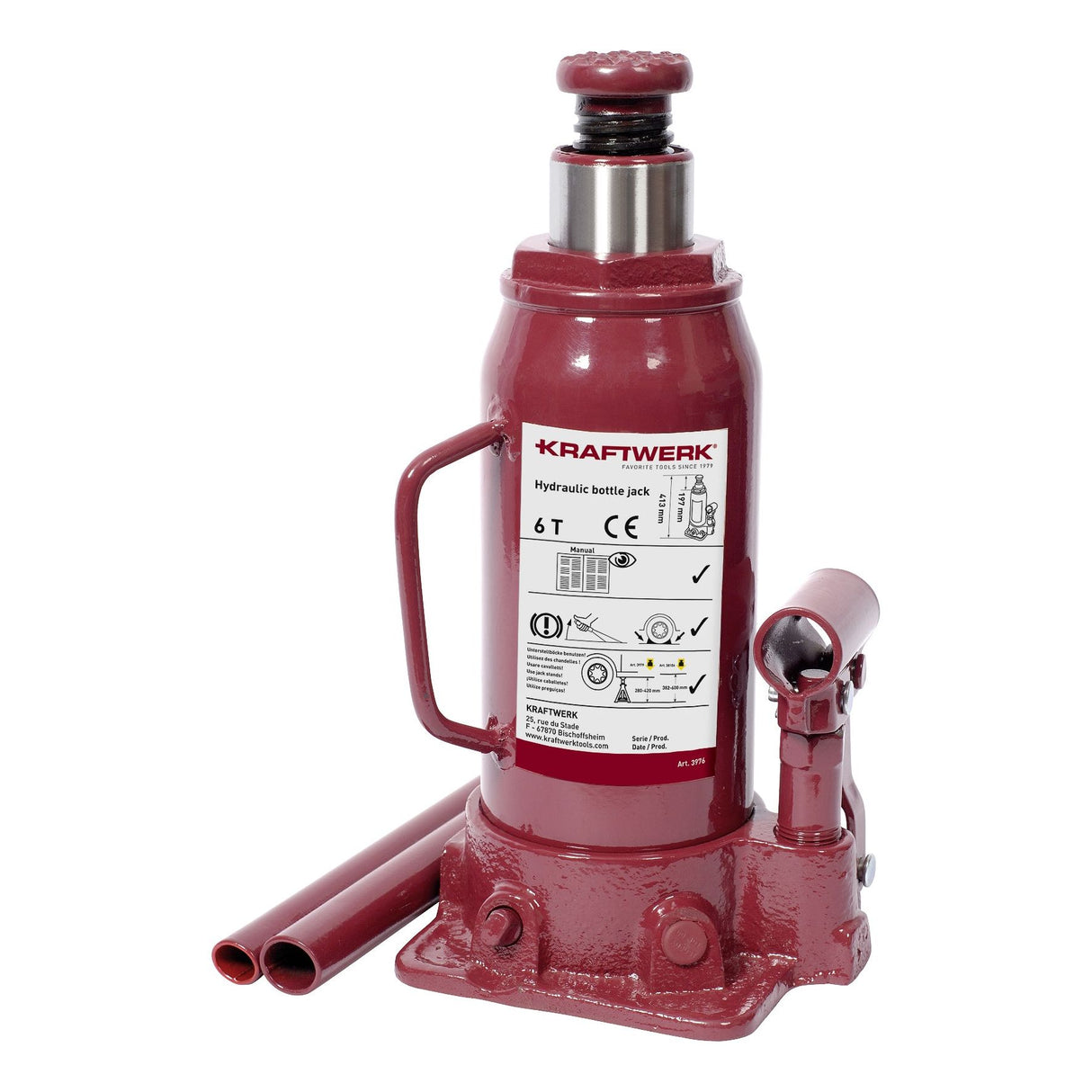 Kraftwerk Hydraulischer Flaschen-Wagenheber, 6 t