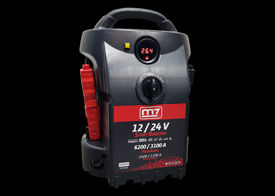 M7 Power-Werkzeuge - 12/24V Starthilfe Booster 2400/1200CA - 6200/3100PA ST6200