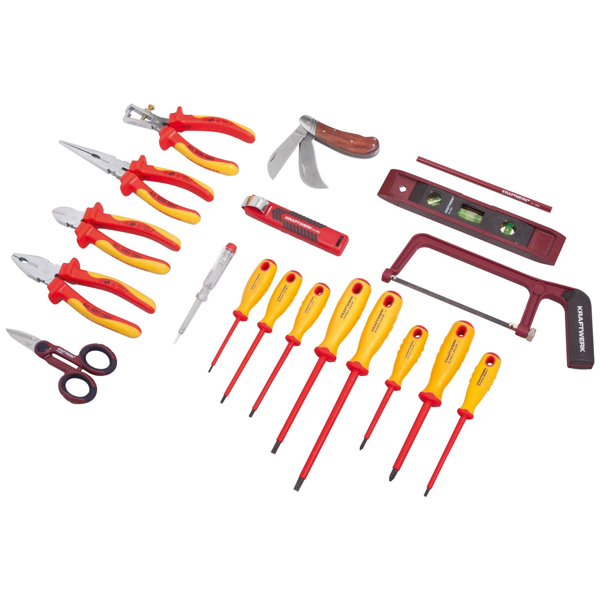 Kraftwerk PRO LINE VDE Elektriker-Werkzeugsatz in Gürteltasche, 20-tlg