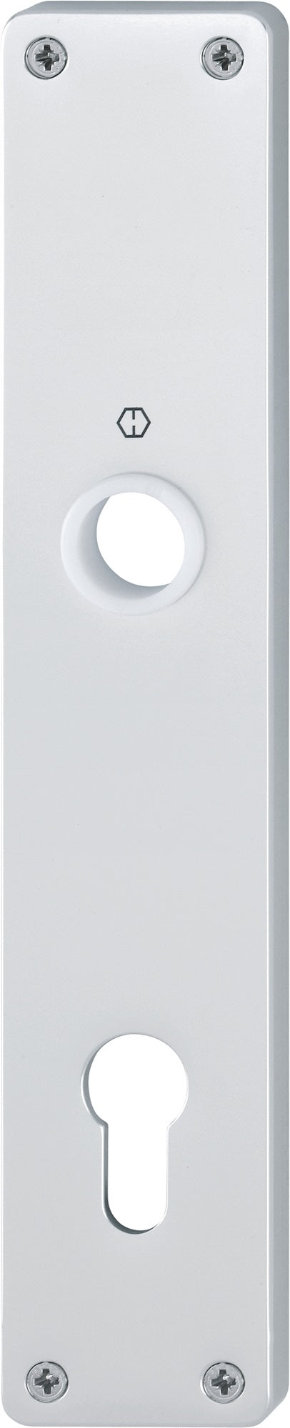 HOPPE Langschildpaar 202H PZ 92 mm – Neusilberfarbiges Aluminium-Langschild, sichtbare Verschraubung