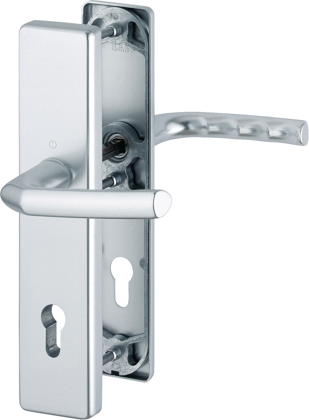 HOPPE Schutzgarnitur Birmingham 1117/2221A/2440 Alu F1 72 mm für Türstärke 37-42 mm