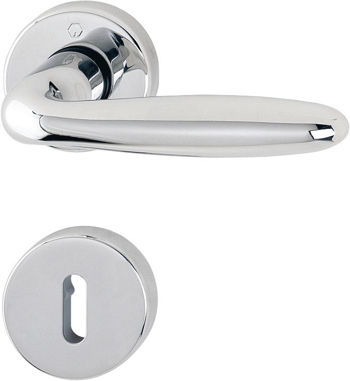 HOPPE Rosettengarnitur Verona M151/42KV/42KVS – Messing poliert F71, DIN links/rechts, 8 mm Vierkant