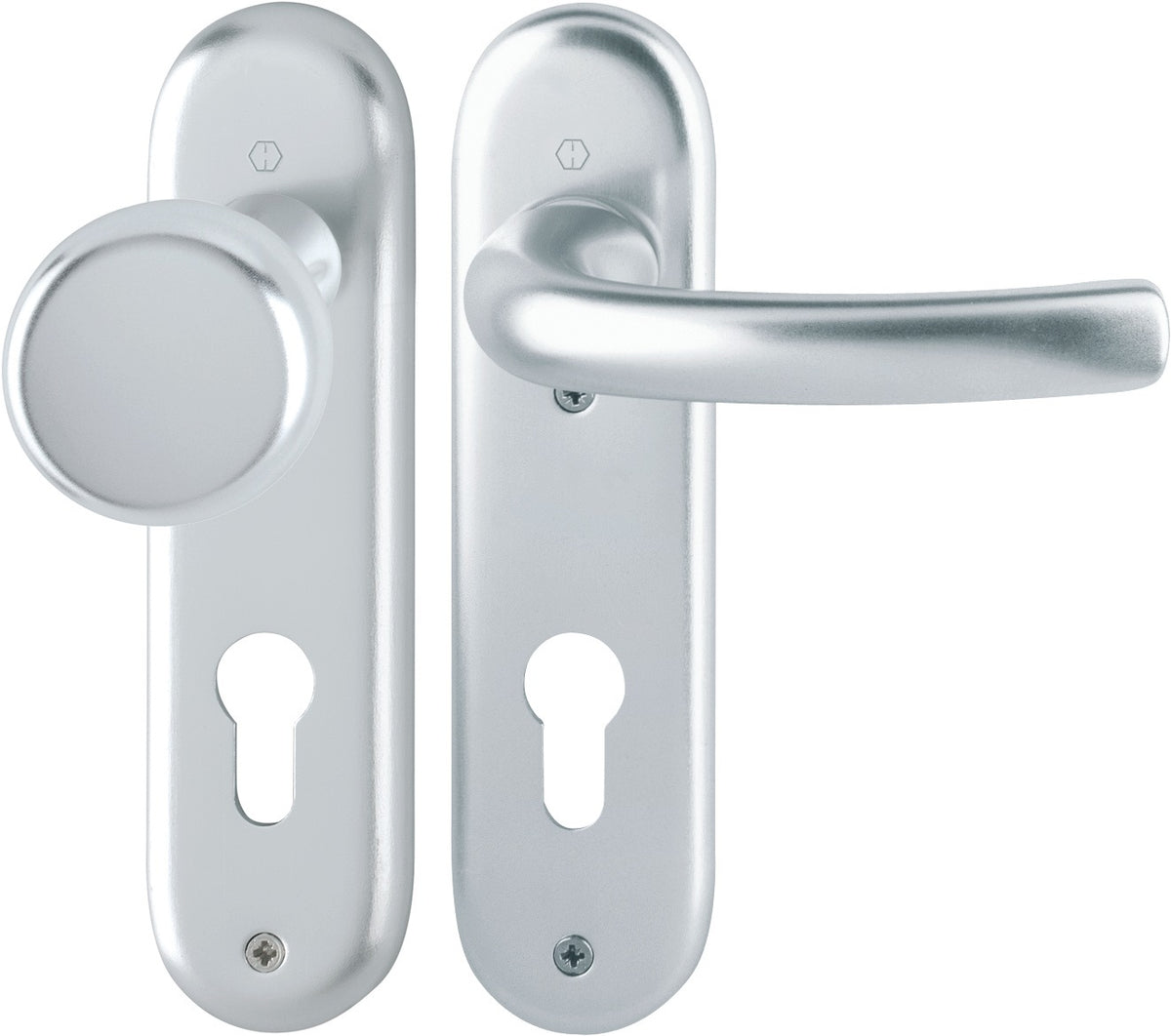 HOPPE Kurzschildgarnitur Tôkyô 1710/273KP Aluminium F1 – DIN EN 1906, für Innentüren