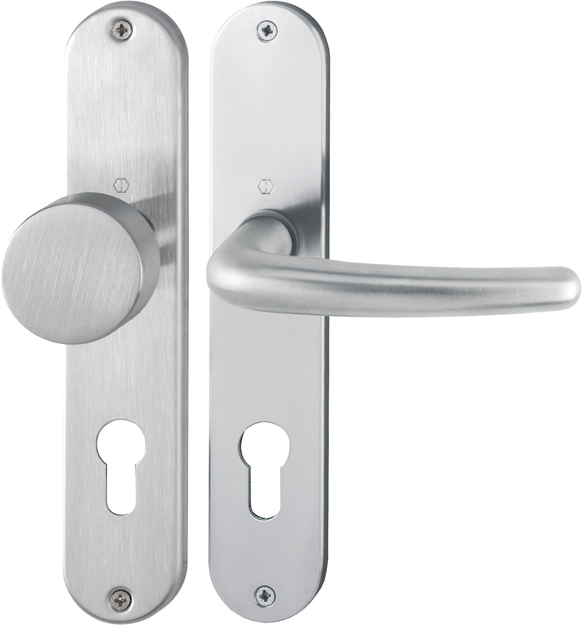 HOPPE Langschildgarnitur Denver E1310Z/302 Edelstahl F69 DIN L/R für Innentüren