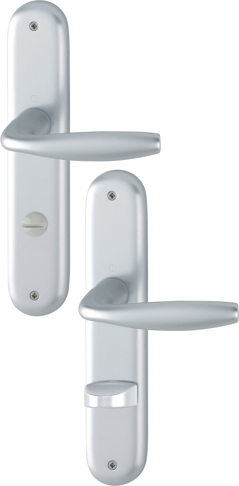 HOPPE Langschildgarnitur NY 1810/273P Aluminium F1 DIN L/R 72 mm