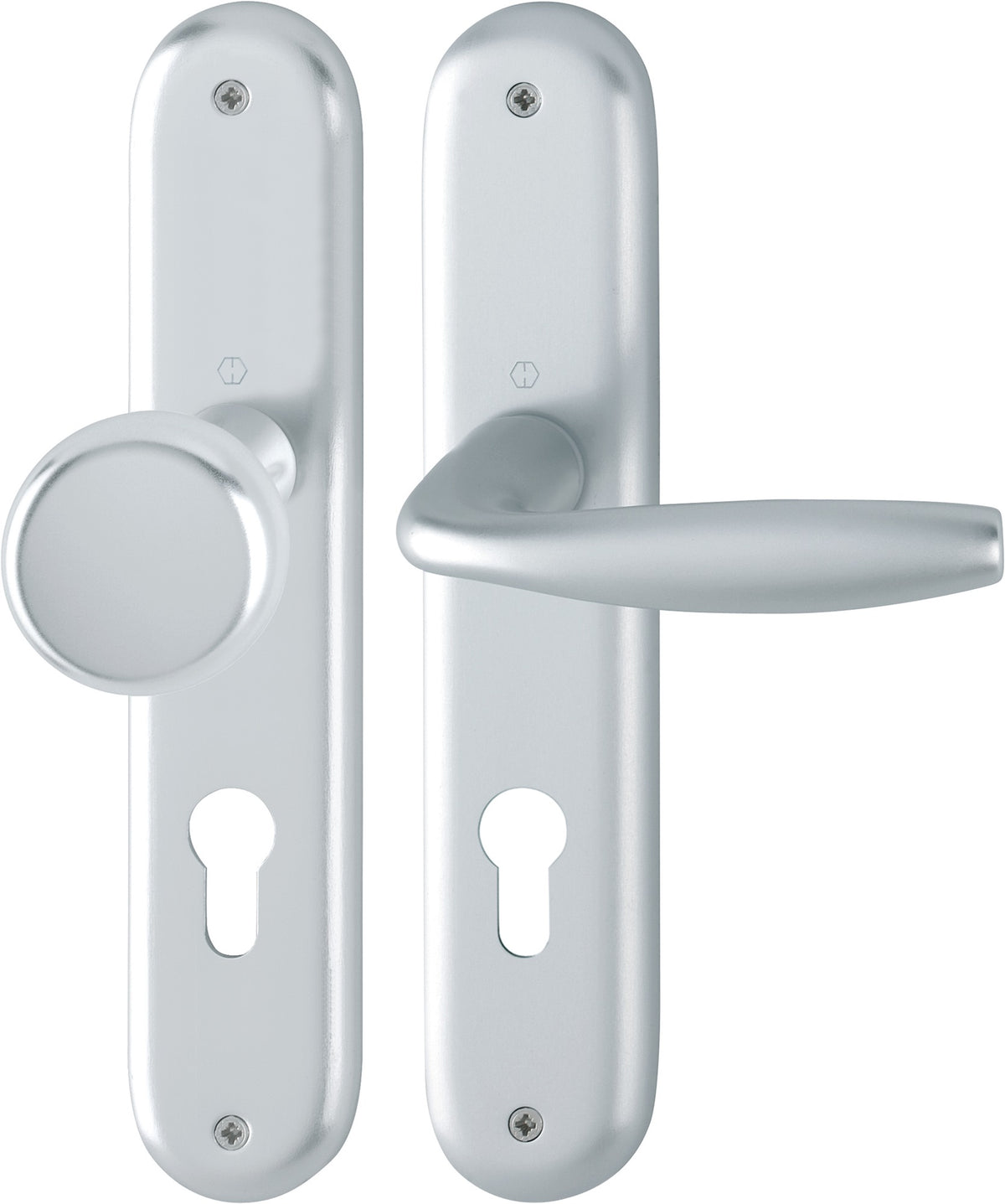HOPPE Langschildgarnitur NY 1810/273P Aluminium F1 DIN L/R 72 mm
