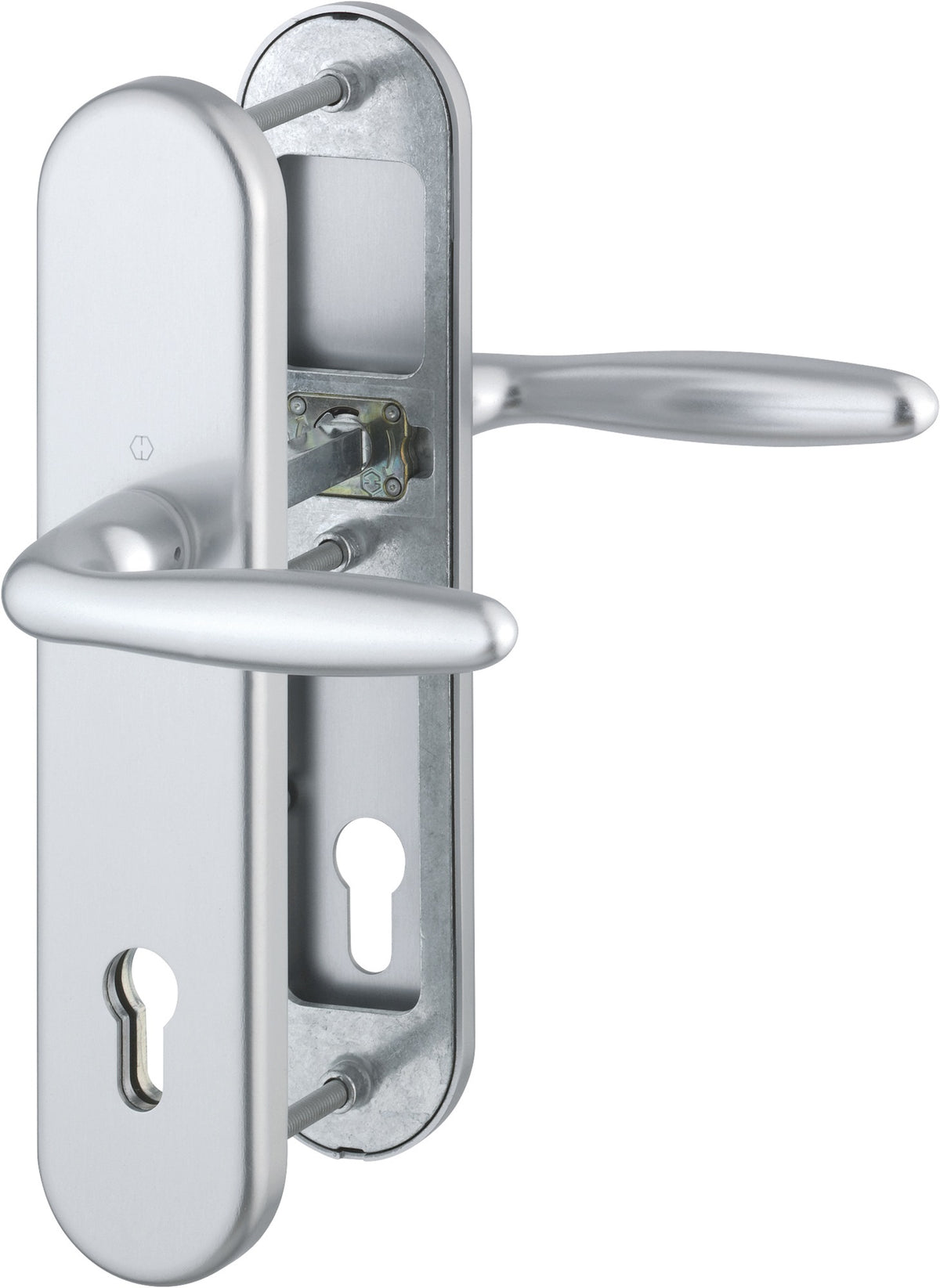 HOPPE Schutzgarnitur Verona 86G Aluminium F1 für Abschlusstüren, einbruchhemmend ES1