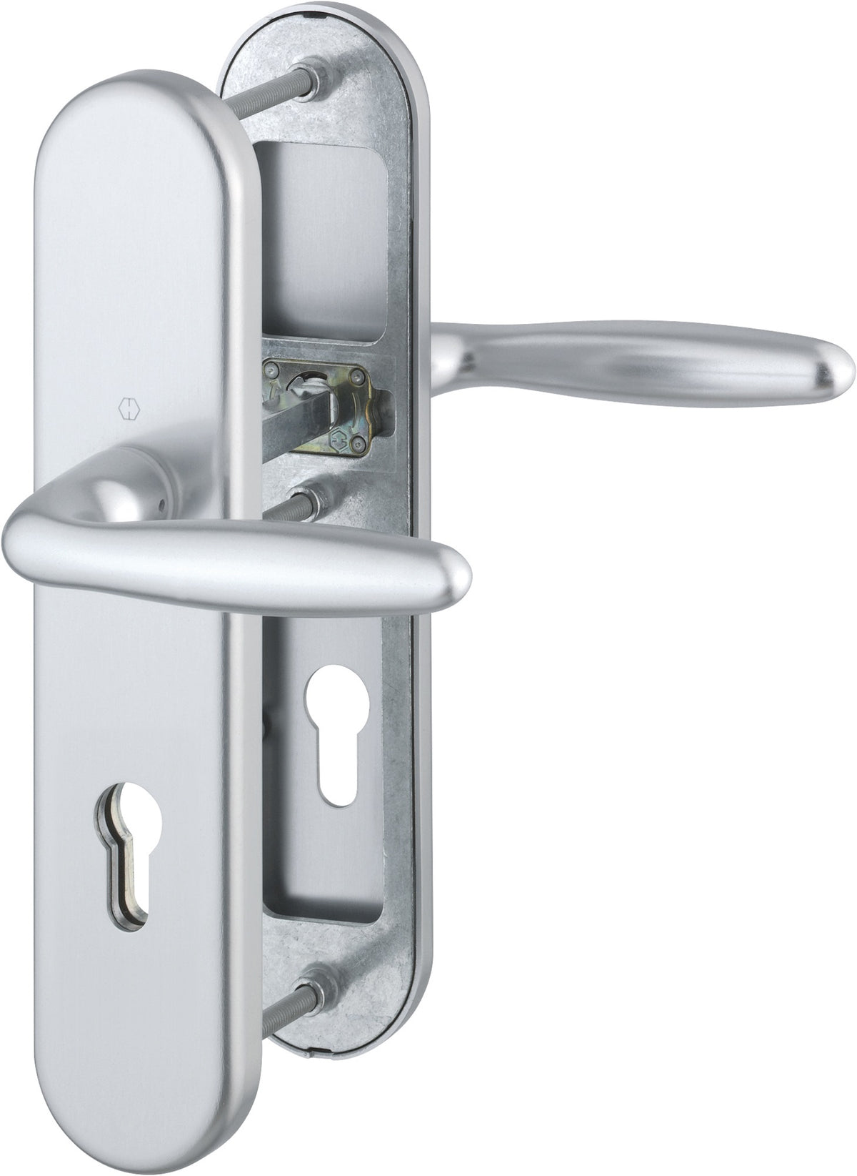 HOPPE Schutzgarnitur Verona 86G Aluminium F1 für Abschlusstüren, einbruchhemmend ES1