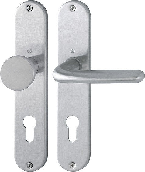 HOPPE Langschildgarnitur Cardiff E1850Z/302 Edelstahl matt DIN L/R 72 mm