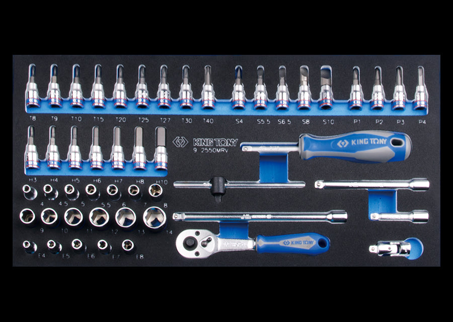 KING TONY Profi-Werkzeuge - 1/4" Steckschlüssel-set und Zubehor 92550MRV