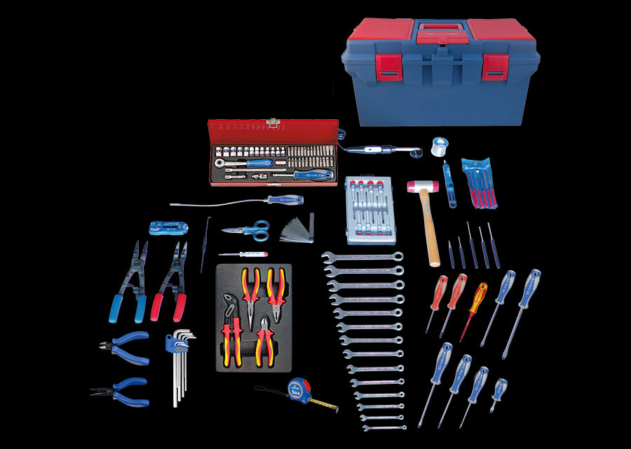 KING TONY Profi-Werkzeuge - Werkzeugsortiment Elektroarbeiten & Elektromechanik - 128 tlg. 415147ELC1