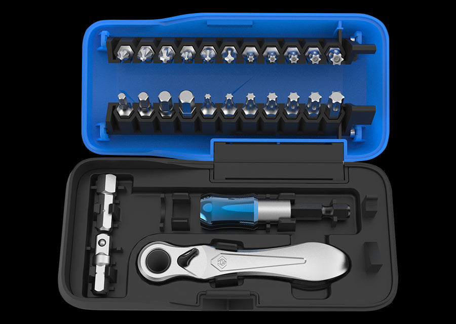 KING TONY Profi-Werkzeuge - Umschaltratsche und 1/4" Bit - 26 tlg. 1026CQAM