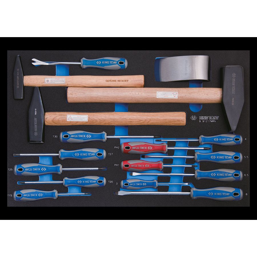 KING TONY Profi-Werkzeuge - Schraubendreher-KombiSatz - 17 tlg. 991217MRV