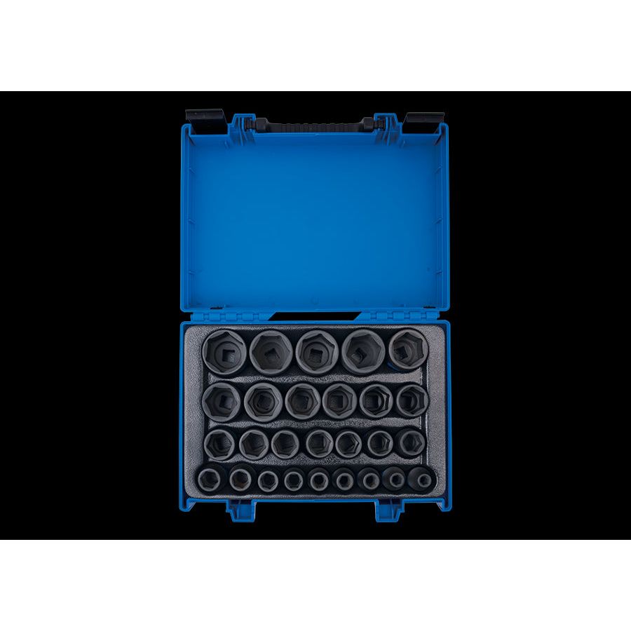 KING TONY Profi-Werkzeuge - 1/2" Kraft-Steckschlüsselset, metrisch, Steckleiste - 27 tlg. 4427MP