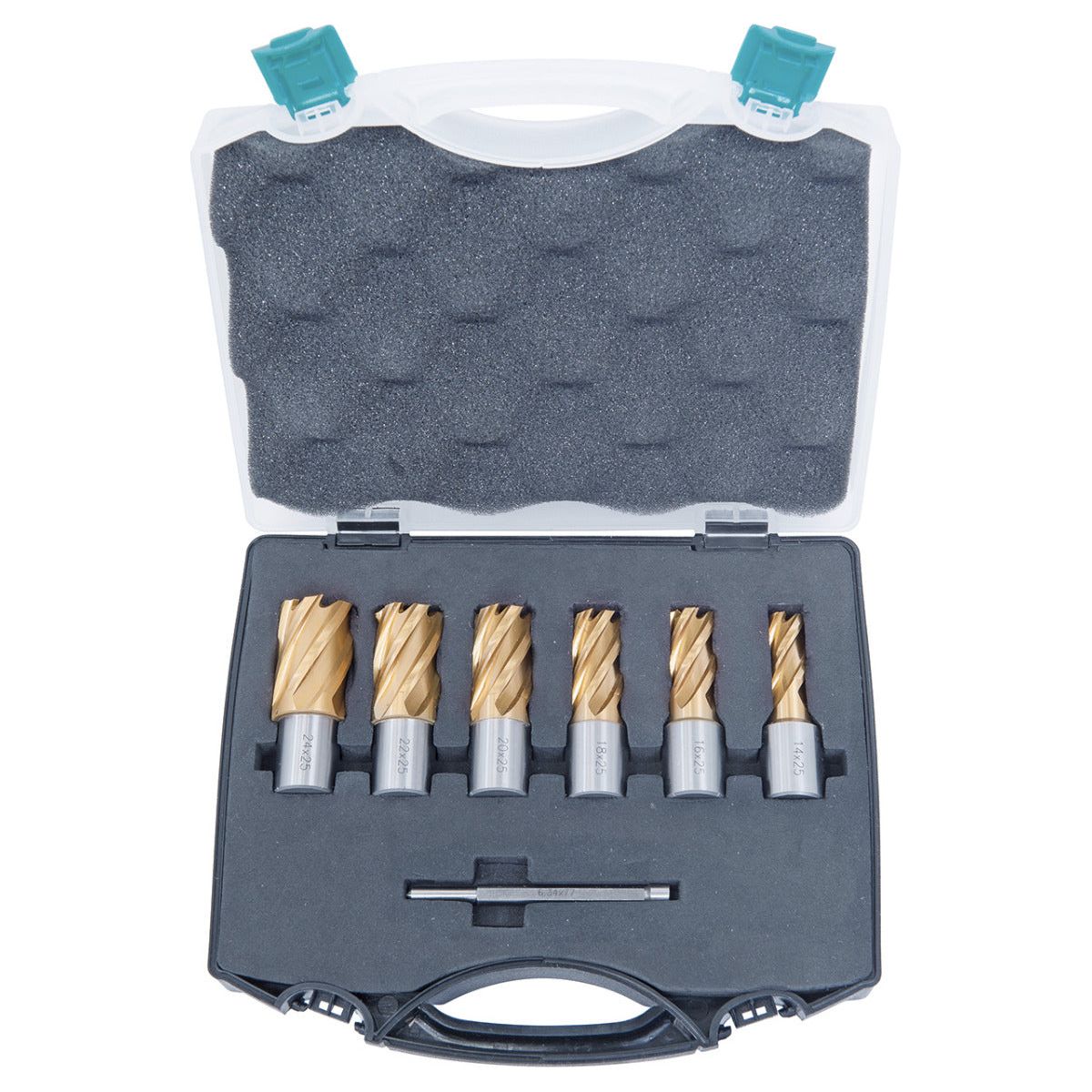 BERNARDO Zubehör Magnet-Kernbohrmaschine – Modell HSS-Kernbohrer-Set CDS, TiN-beschichtet, 14 - 24 mm, Bohrtiefe 25 mm