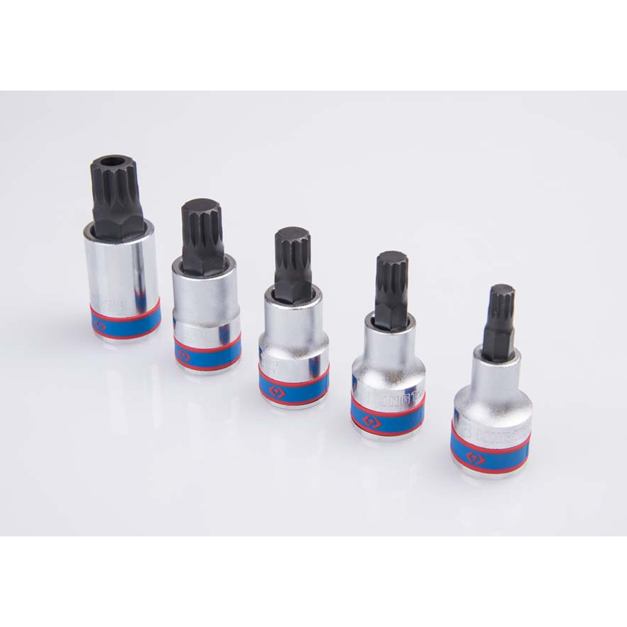 KING TONY Profi-Werkzeuge - 1/2" XZN® Steckschlüssel-Set, Steckleiste - 5 tlg. 4105PR