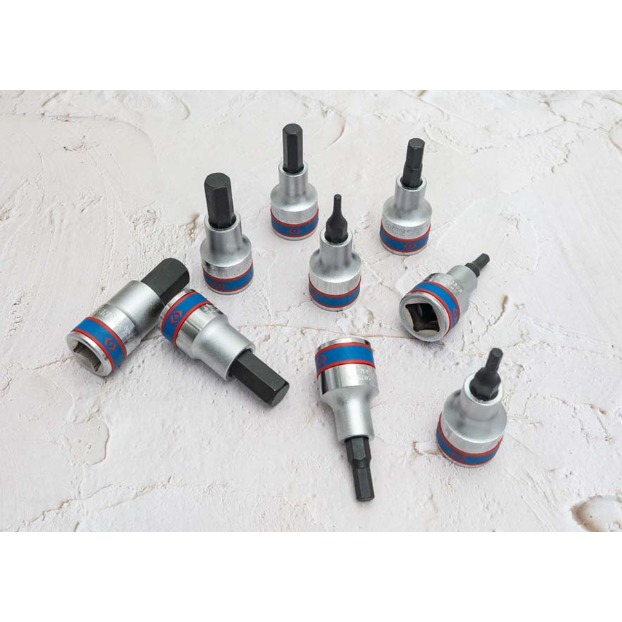 KING TONY Profi-Werkzeuge - 1/2" 6-Kant Steckschlüssel-Set - 9 tlg. 4110PR