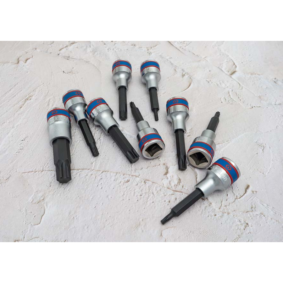 KING TONY Profi-Werkzeuge - 1/2" TORX® Steckschlüssel-Set, lang - 9 tlg. 4119PR
