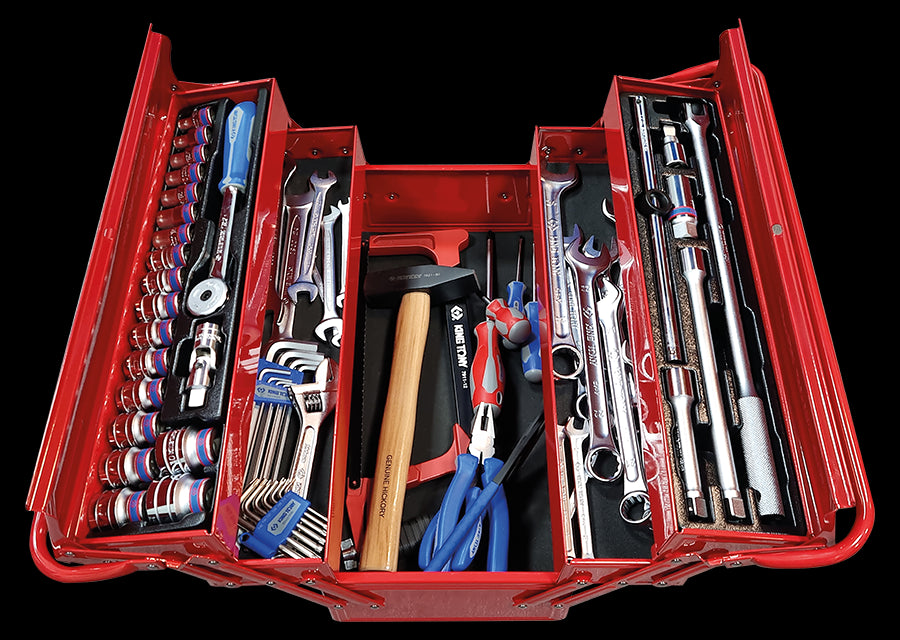 KING TONY Profi-Werkzeuge - Komplette Werkzeugkiste - 76 tlg. 902076MR