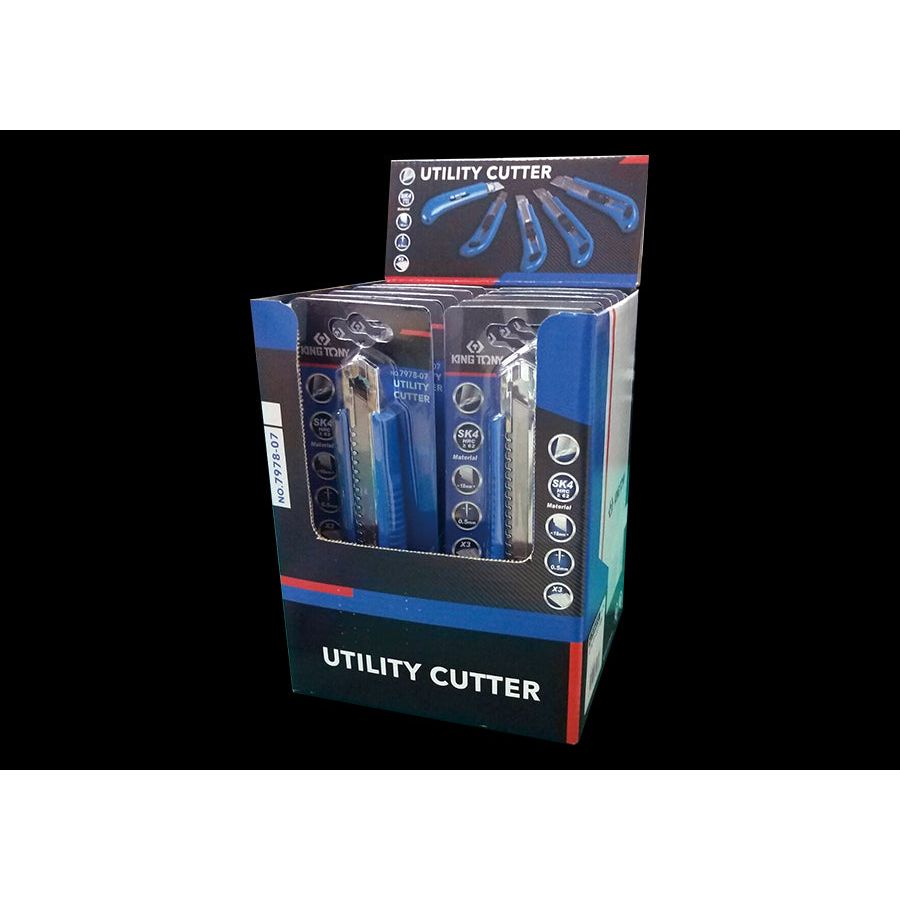 KING TONY Profi-Werkzeuge - 12 tlg. Verkaufsdisplay Universal-Messer 797807 797807S