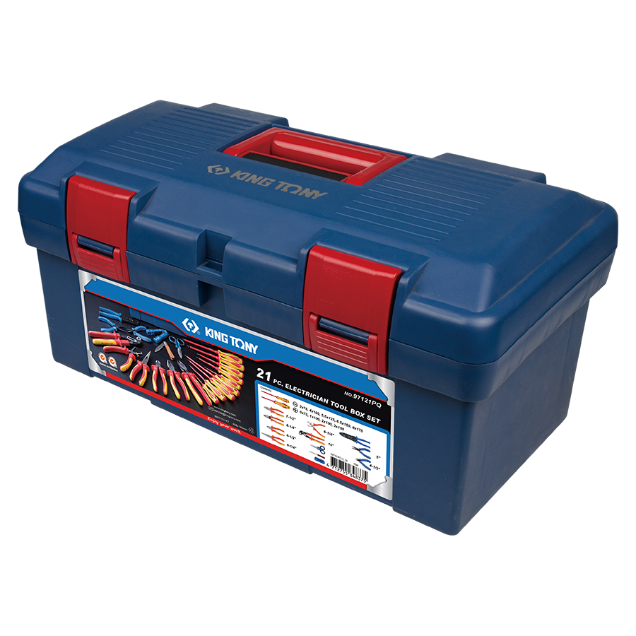 KING TONY Profi-Werkzeuge - Werkzeugsortiment Elektroarbeiten - 21 tlg. 41521ELECT