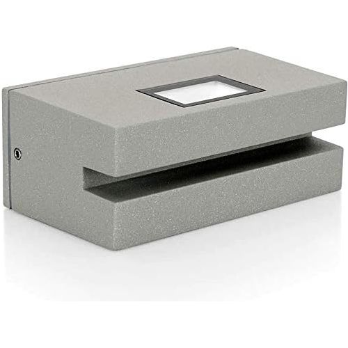 ASLO LED Design Außenleuchte 2x3W Outdoorlampe IP54 LED-Außenwandleuchte grau