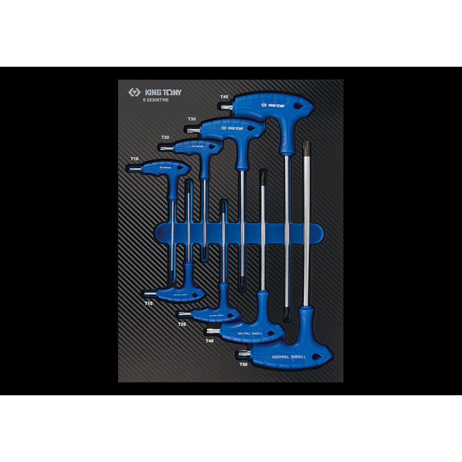 KING TONY Profi-Werkzeuge - L-Griff TORX® und RESISTORX® Schraubendreher - 8 tlg. 922308TRE