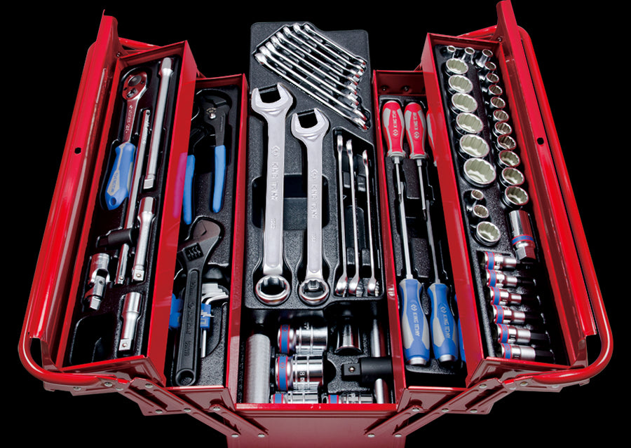 KING TONY Profi-Werkzeuge - Komplette werkzeugkiste - 77 tlg. 908077MR01