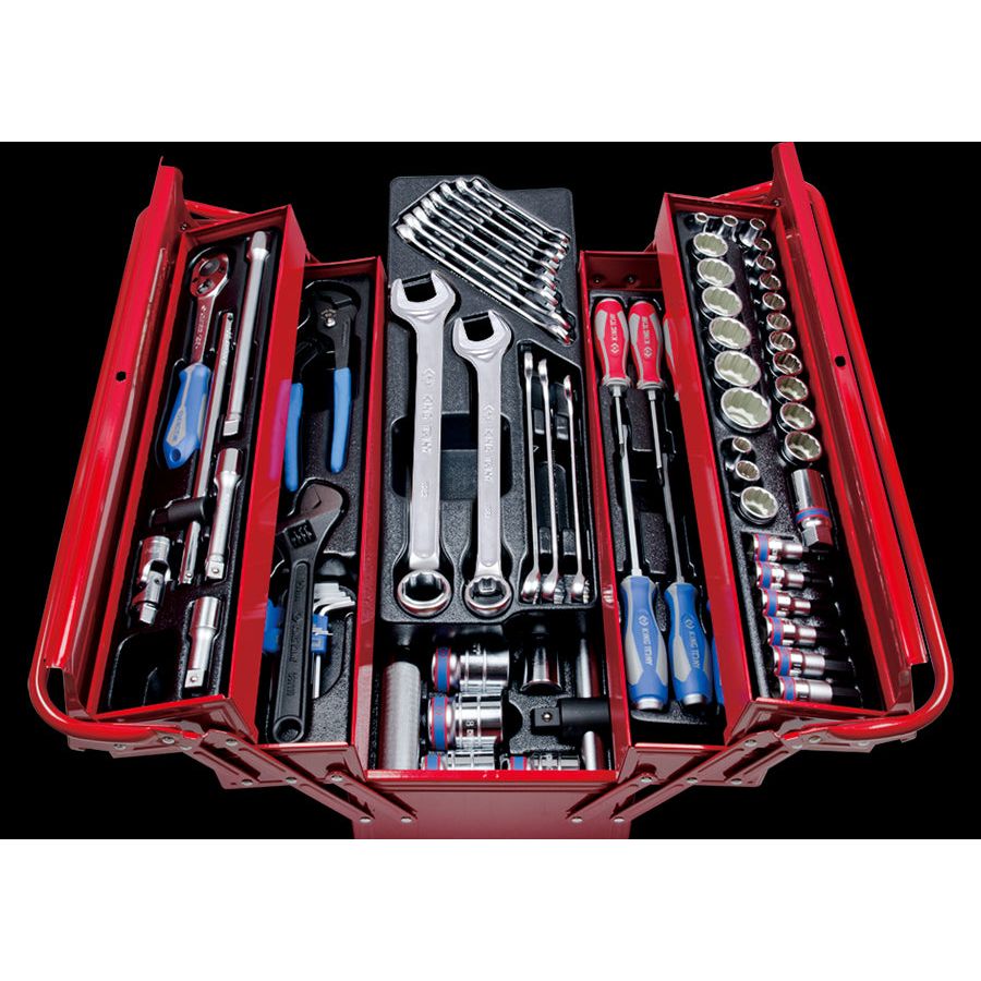 KING TONY Profi-Werkzeuge - Komplette werkzeugkiste - 77 tlg. 908077MR01