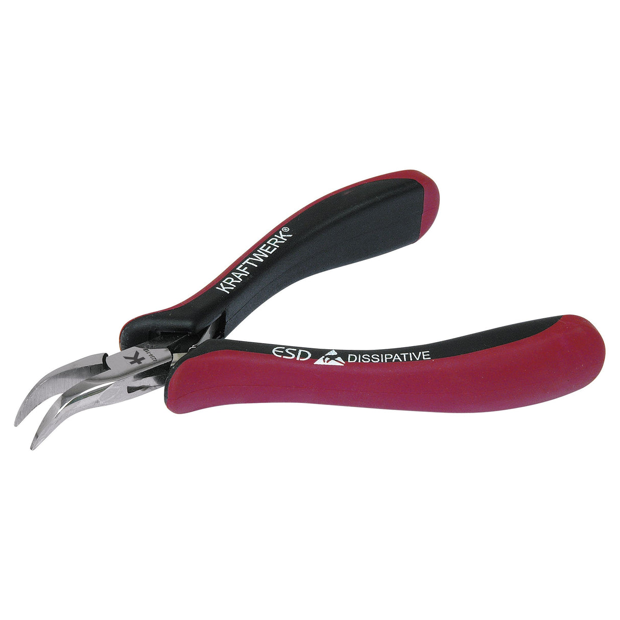Kraftwerk Hightech ESD Elektronik-Flachrundzange, 45° abgewinkelt, 115 mm