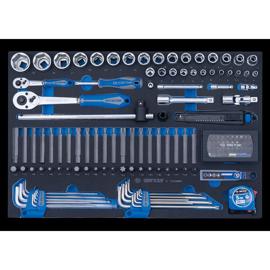 KING TONY Profi-Werkzeuge - 1/4"+ 1/2" Steckschlüssel-Set, metrisch - 143 tlg. 97543MRV