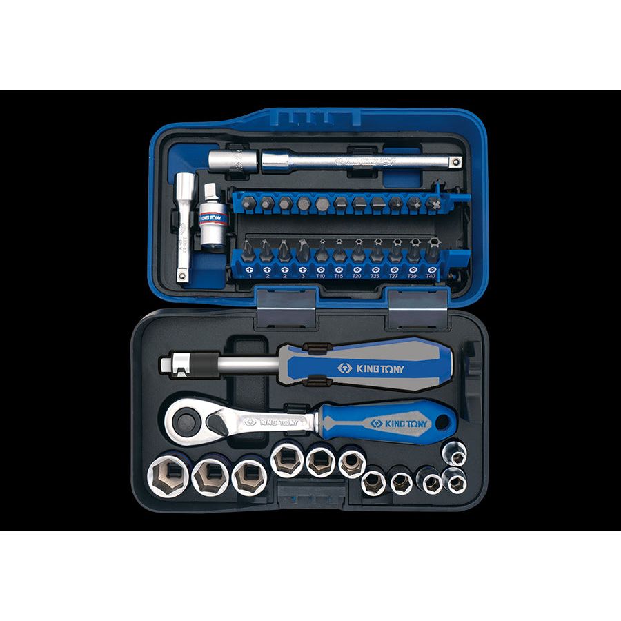 KING TONY Profi-Werkzeuge - 1/4" Steckschlüssel-Set - 39 tlg. 2539MR01AM