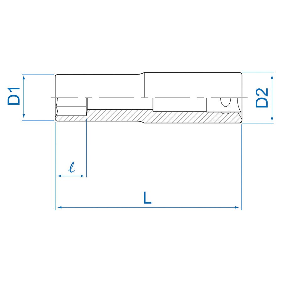 KING TONY Profi-Werkzeuge - 1/2" Steckschlüssel, für Außen-TORX®-Schrauben, lang - E2 427522M