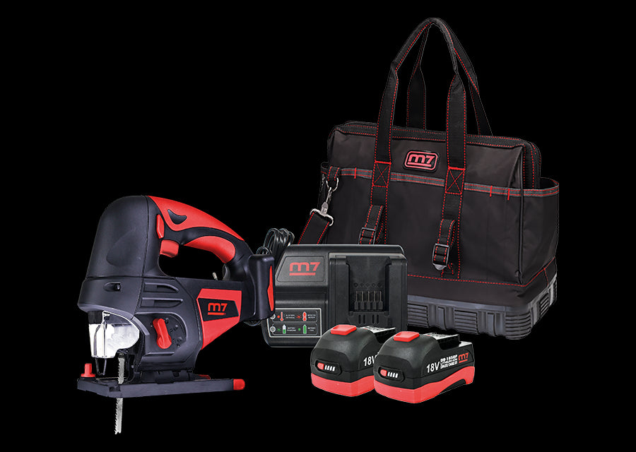 M7 Power-Werkzeuge - Akku-Pendelhubstichsäge 18V 5Ah mit Ladegerät + 2 Akku 5Ah DJS101AB