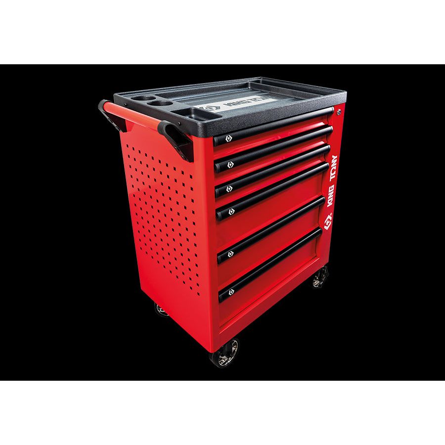 KING TONY Profi-Werkzeuge - Werkzeugwagen mit 6 Schubladen - Rot 87G386BA